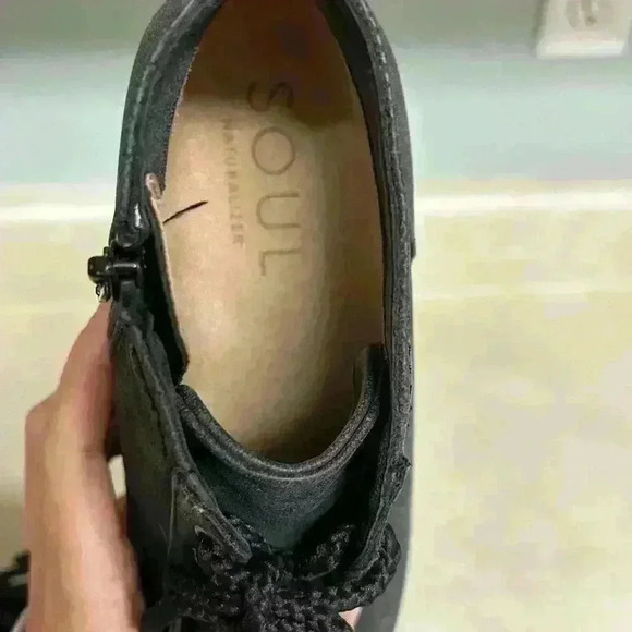 SOUL Naturalizer wedge zip up booties slate‎ gray size 8.5 - Picture 5 of 5